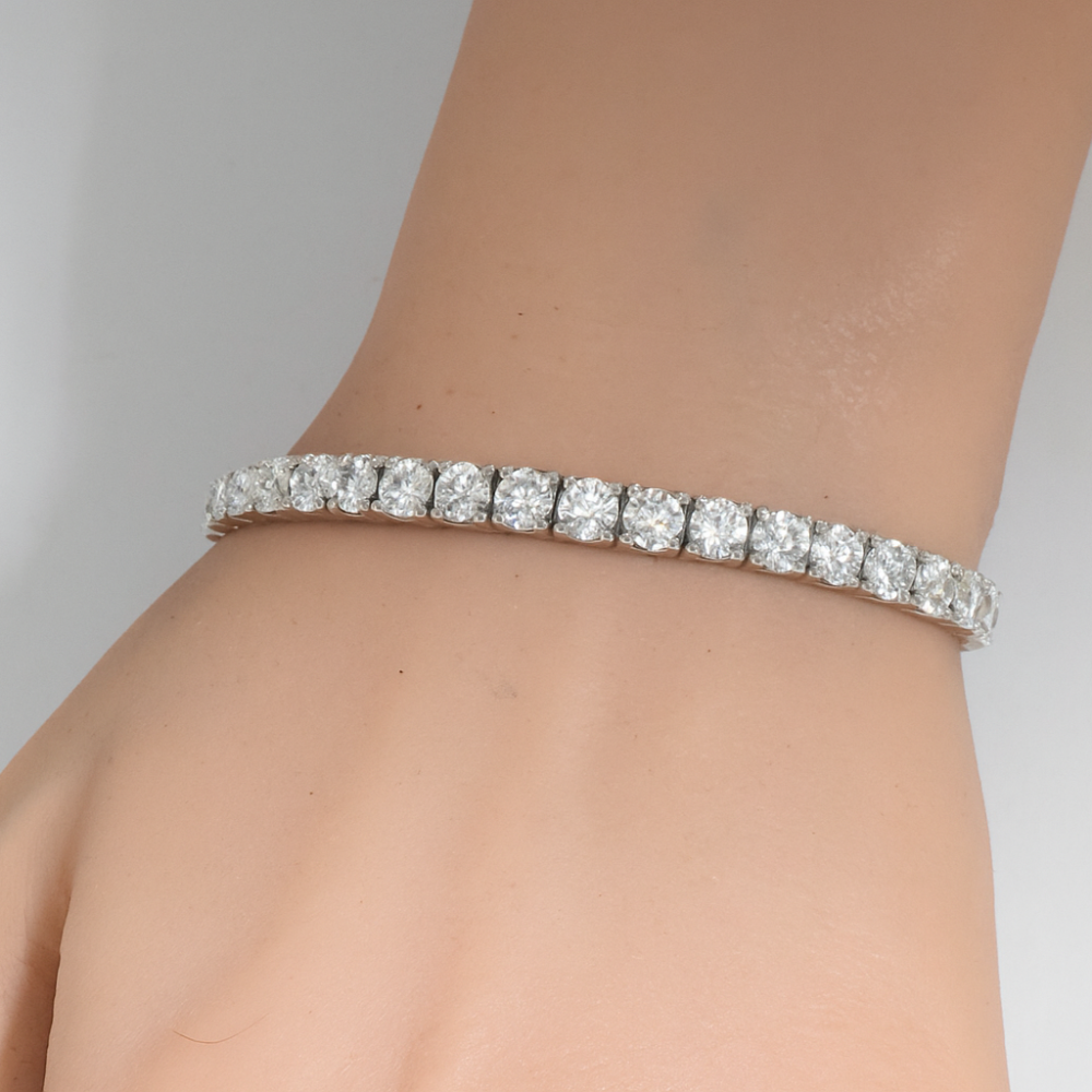 SPECIAL! 16.40ct G SI 14K White Gold Round Diamond Tennis Bracelet 7" Long