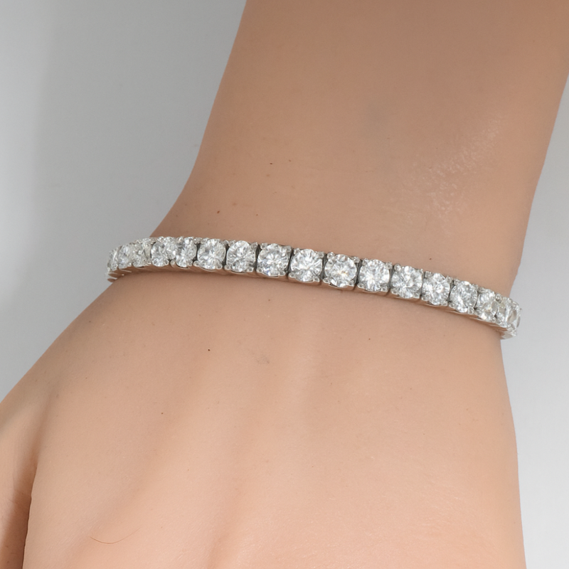 SPECIAL! 16.40ct G SI 14K White Gold Round Diamond Tennis Bracelet 7" Long