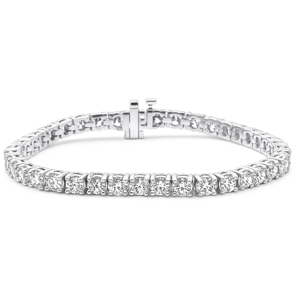 SPECIAL! 16.40ct G SI 14K White Gold Round Diamond Tennis Bracelet 7" Long