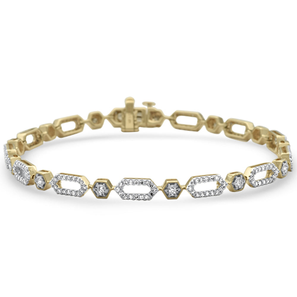 DIAMOND CLOSEOUT!  .99ct  G SI 14K Yellow Gold Diamond Paper Clip Style Bracelet 7" Long