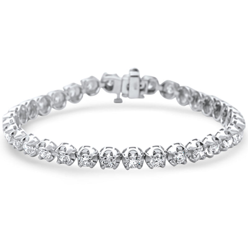 DIAMOND CLOSEOUT!  6.15ct G SI 14K White Gold Diamond Tennis Bracelet 7" Long
