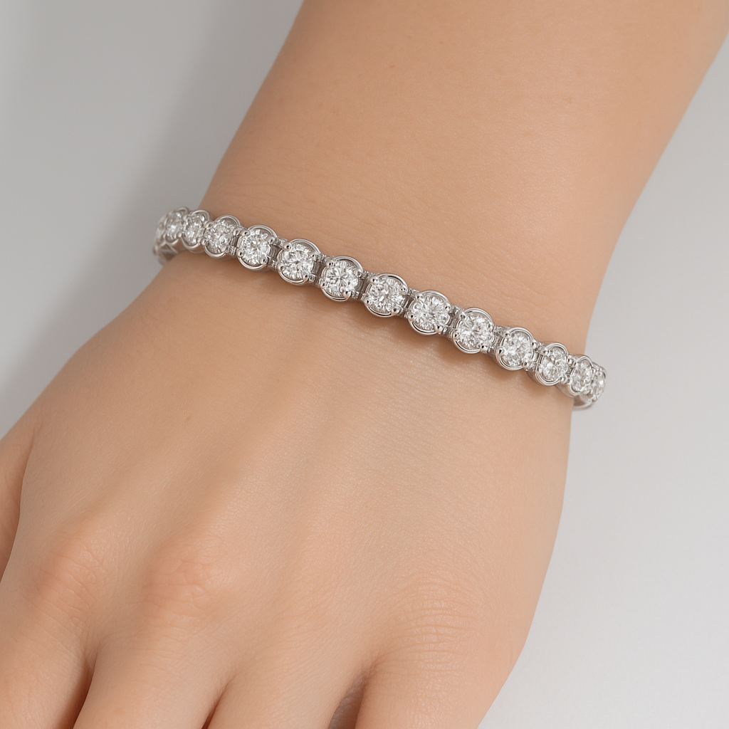 SPECIAL! 8.66ct G SI 14K White Gold Diamond Tennis Bracelet 7" Long