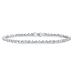 SPECIAL! 2.97ct G SI 14K White Gold Diamond Tennis Bracelet 7" Long