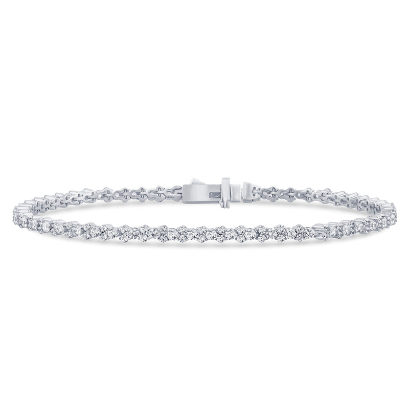 SPECIAL! 2.97ct G SI 14K White Gold Diamond Tennis Bracelet 7" Long