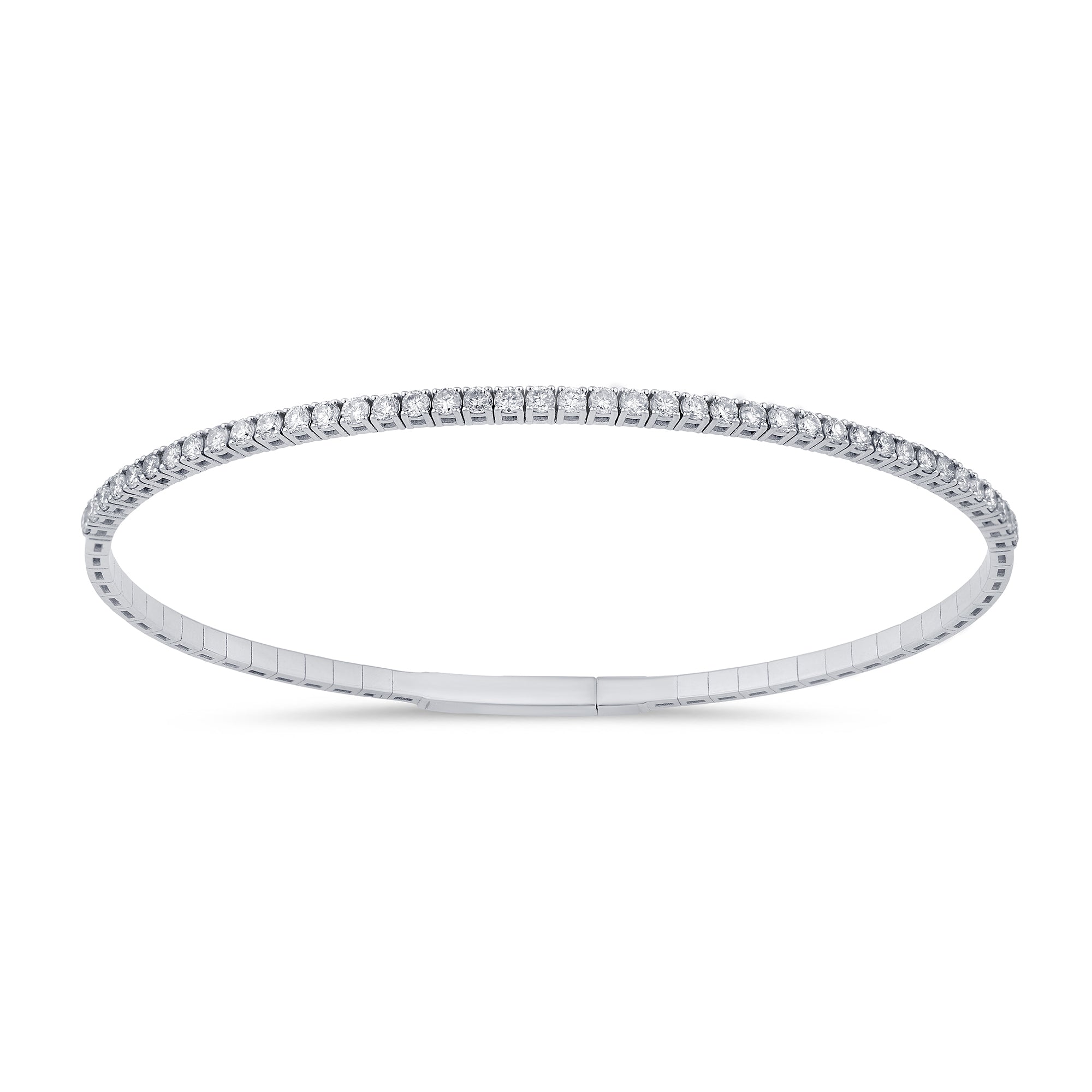 SPECIAL! .99ct G SI 14K White Gold Round Diamond Flexible Tennis Bangle Bracelet