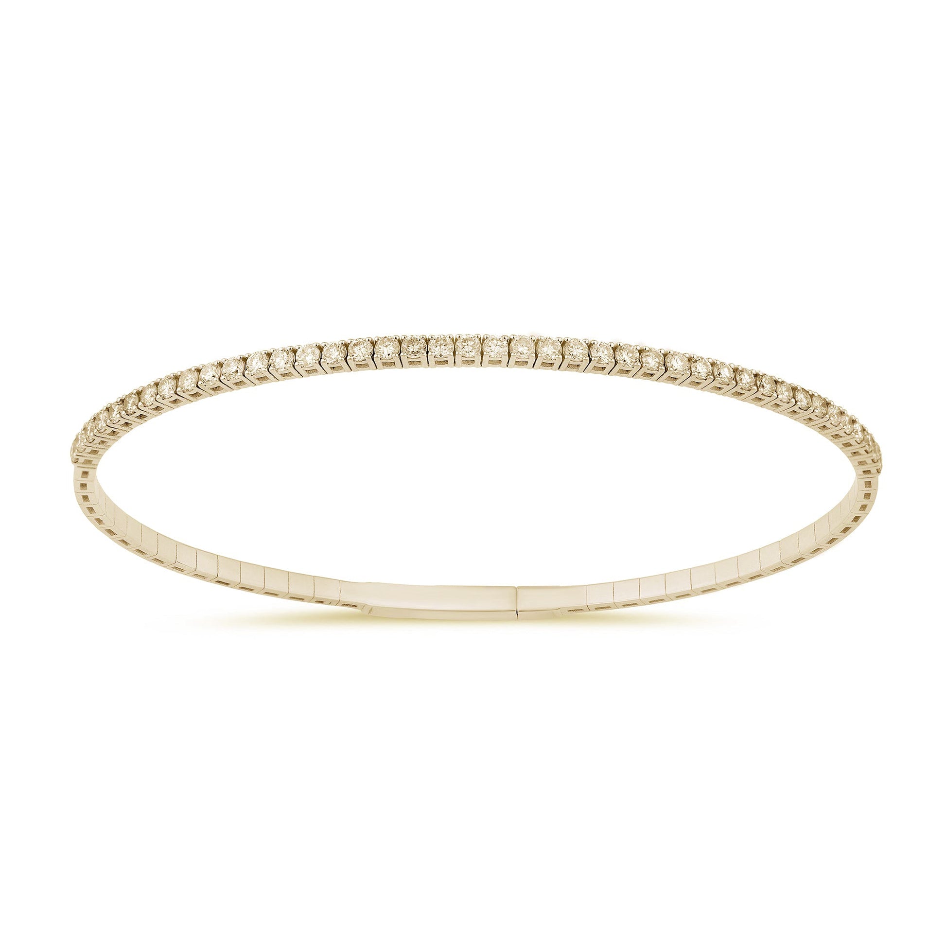 SPECIAL!.99ct G SI 14K Yellow Gold Round Diamond Flexible Tennis Bangle Bracelet