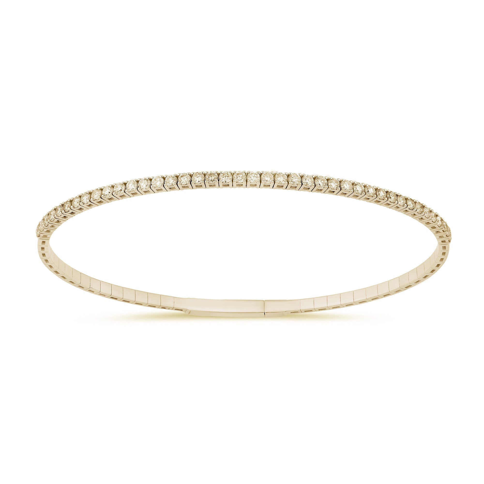 SPECIAL!.99ct G SI 14K Yellow Gold Round Diamond Flexible Tennis Bangle Bracelet