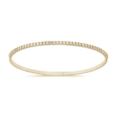 SPECIAL!.99ct G SI 14K Yellow Gold Round Diamond Flexible Tennis Bangle Bracelet