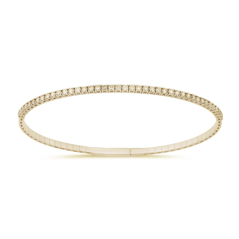 SPECIAL!.99ct G SI 14K Yellow Gold Round Diamond Flexible Tennis Bangle Bracelet