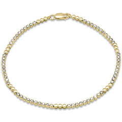 SPECIAL! 1.50ct G SI 14K Yellow Gold Round Diamond Beaded Tennis Bracelet 7" Long