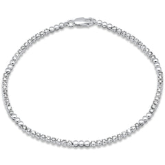 SPECIAL!1.50ct G SI 14K White Gold Round Diamond Beaded Tennis Bracelet 7" Long