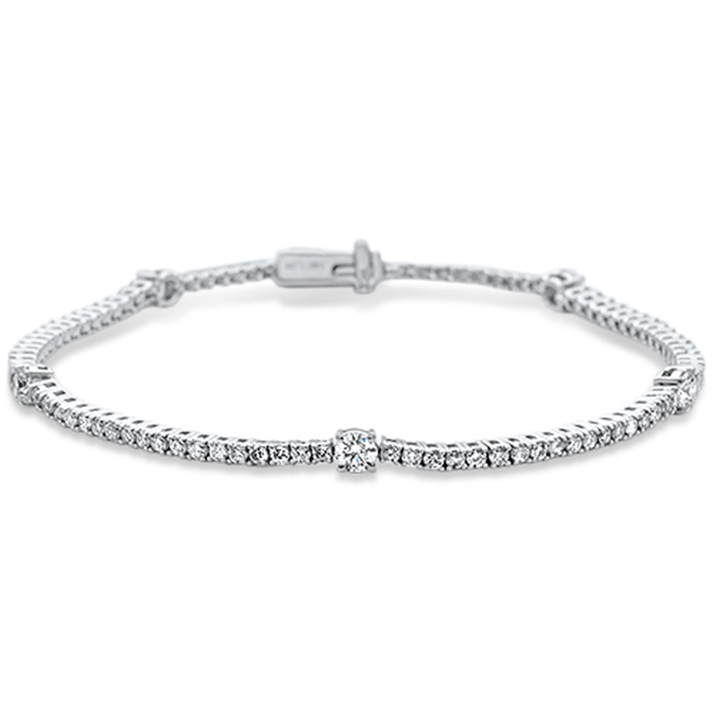 SPECIAL! 2.43ct  G SI 14K White Gold  Diamond Tennis Bracelet  7" Long
