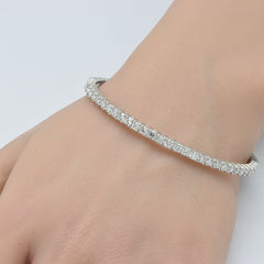 SPECIAL! 2.68ct 14K White Gold Round Diamond Flexible Bangle Bracelet