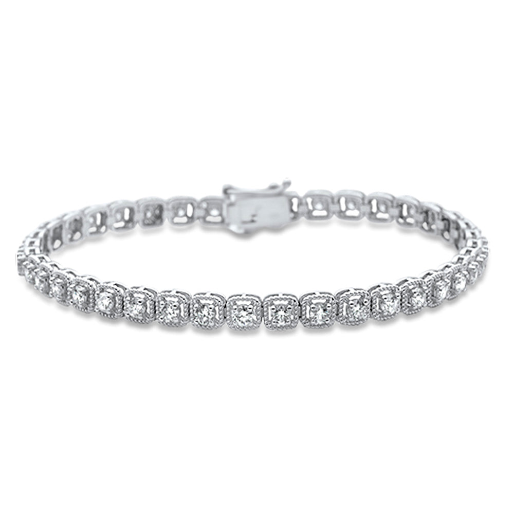 DIAMOND CLOSEOUT!  2.78ct G SI 14K White Gold Round Diamond Tennis Bracelet 7" Long