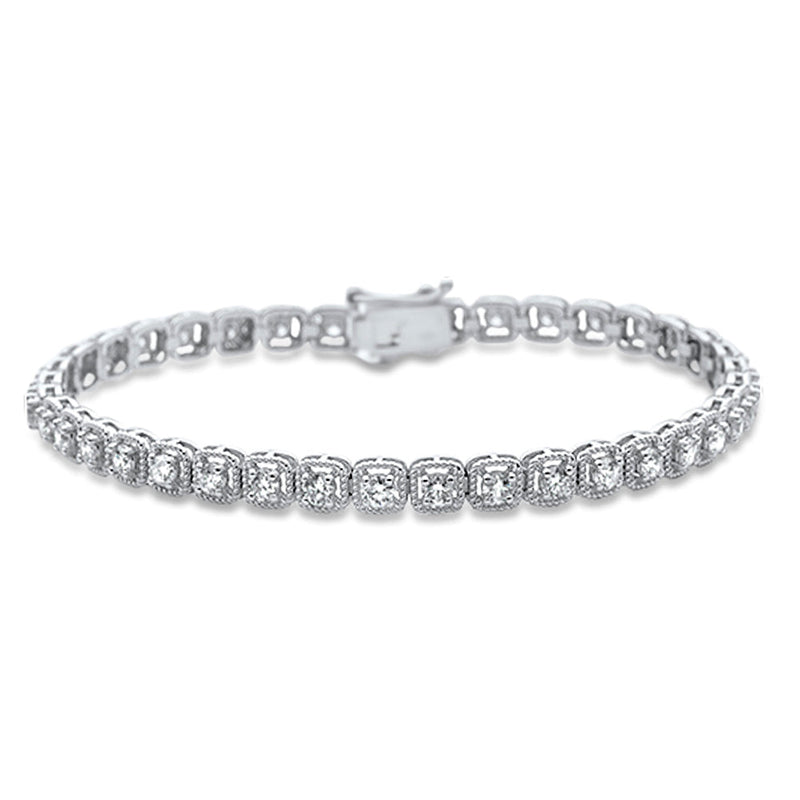 DIAMOND CLOSEOUT!  2.78ct G SI 14K White Gold Round Diamond Tennis Bracelet 7" Long