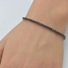 SPECIAL! 3.15ct G SI 14K White Gold Diamond Black Diamond Tennis Bracelet 7" Long