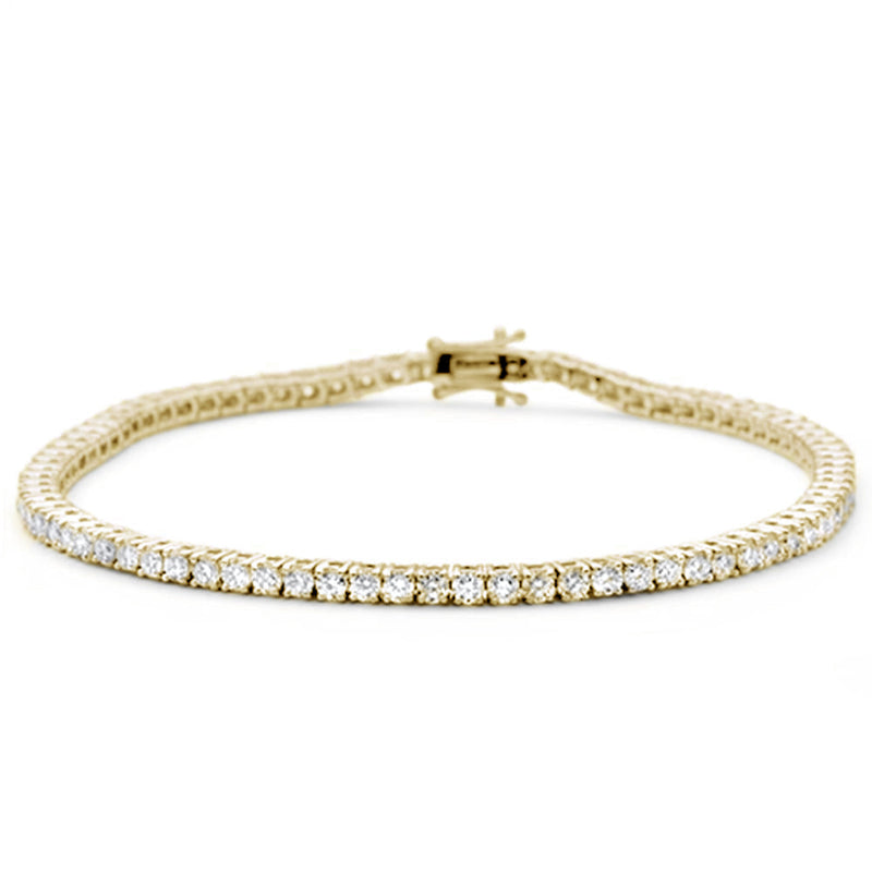 SPECIAL! 2.97ct 14KT Yellow Gold Diamond Tennis Bracelet 7"