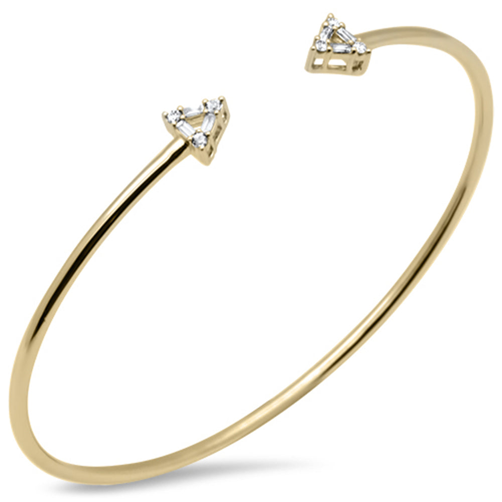 SPECIAL! .20ct G SI 14K Yellow Gold Diamond Flexible Arrows Open Bangle Bracelet