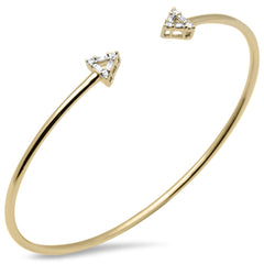SPECIAL! .20ct G SI 14K Yellow Gold Diamond Flexible Arrows Open Bangle Bracelet