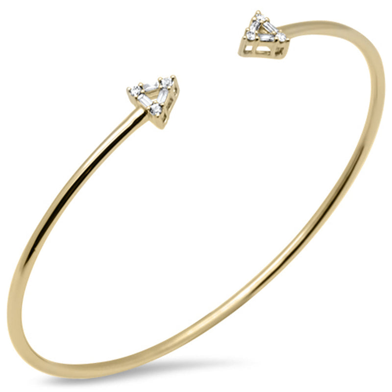 SPECIAL! .20ct G SI 14K Yellow Gold Diamond Flexible Arrows Open Bangle Bracelet
