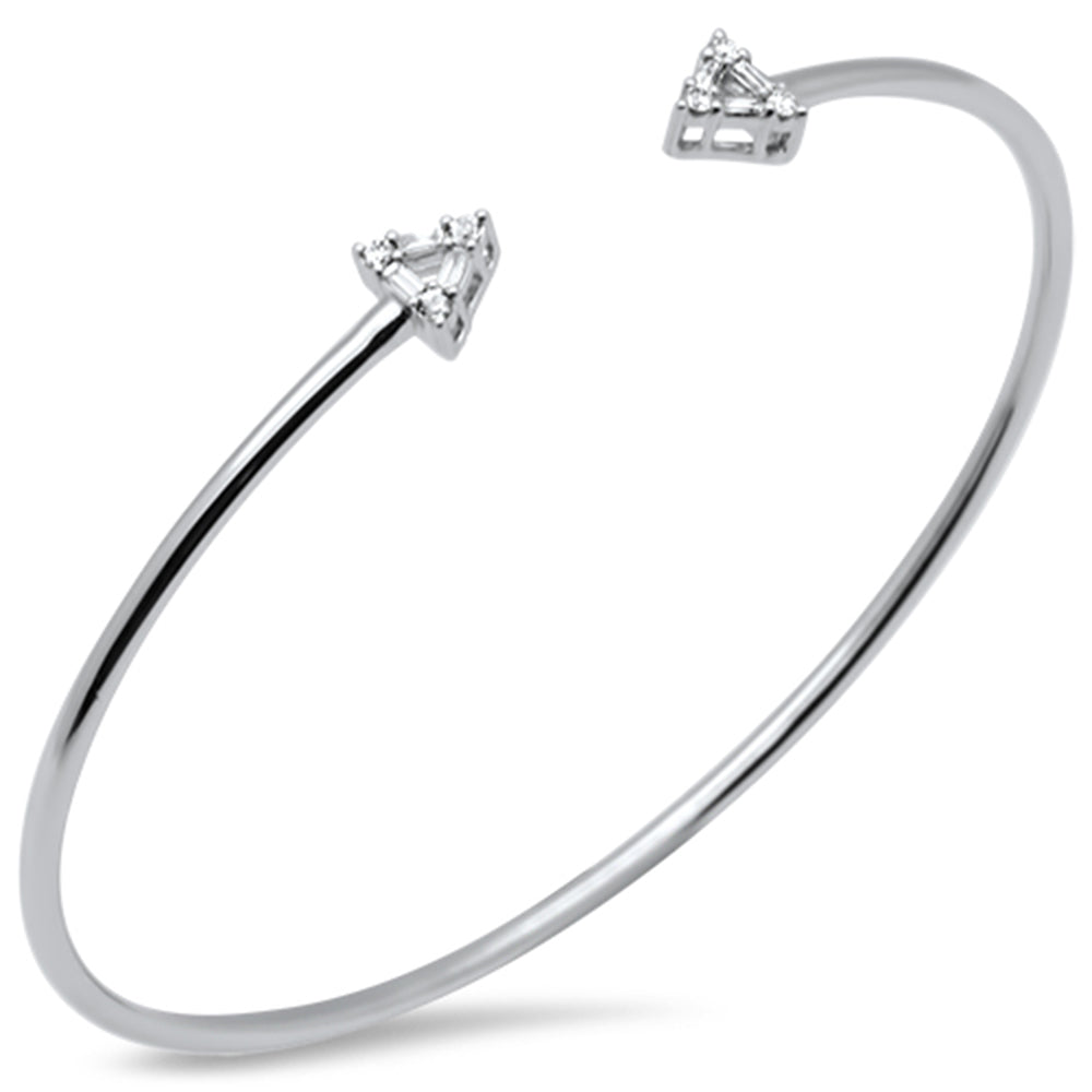 SPECIAL! .20ct G SI 14K White Gold Diamond Flexible Arrows Open Bangle Bracelet