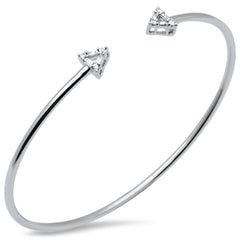 SPECIAL! .20ct G SI 14K White Gold Diamond Flexible Arrows Open Bangle Bracelet
