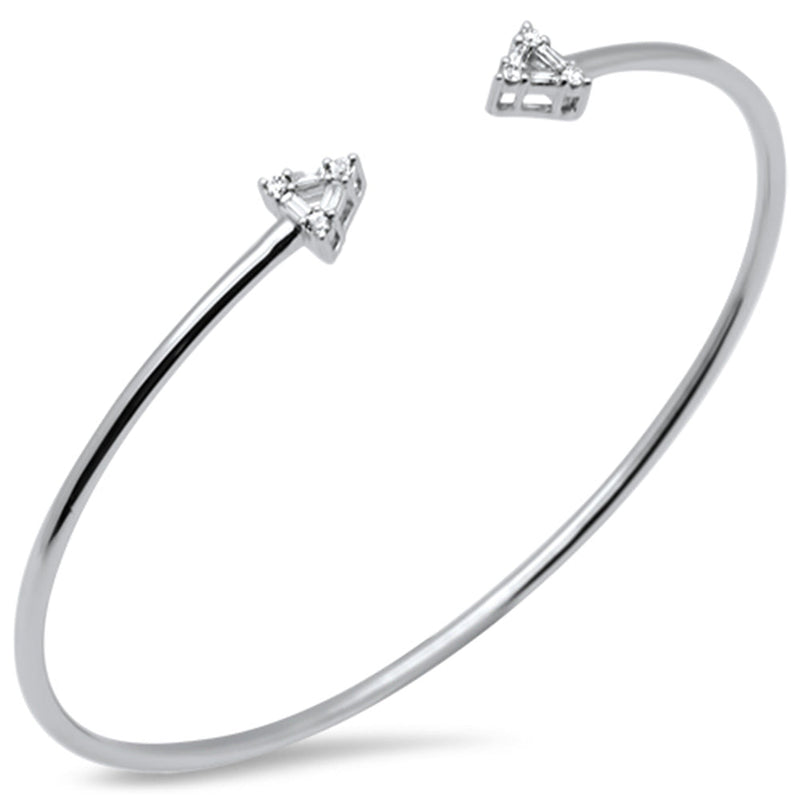 SPECIAL! .20ct G SI 14K White Gold Diamond Flexible Arrows Open Bangle Bracelet