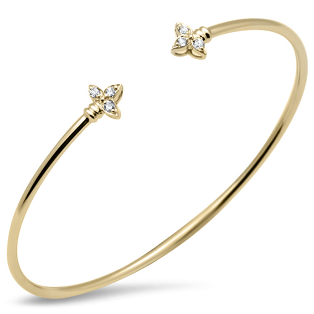 SPECIAL! .15ct G SI 14K Yellow Gold Diamond Flexible Open Bangle Bracelet