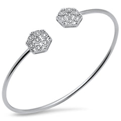 SPECIAL! .20ct G SI 14K White Gold Diamond Flexible Open Bangle Bracelet