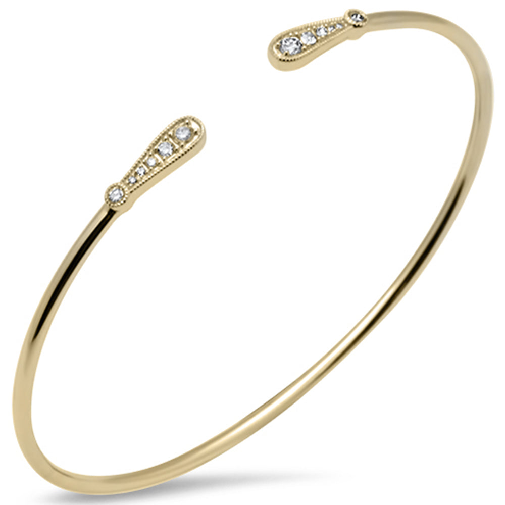 SPECIAL! .24ct G SI 14K Yellow Gold Diamond Flexible Open Bangle Bracelet