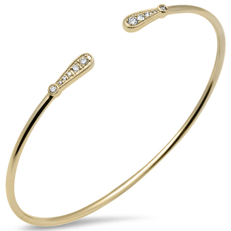 SPECIAL! .24ct G SI 14K Yellow Gold Diamond Flexible Open Bangle Bracelet