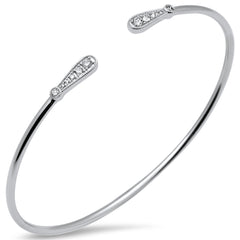 SPECIAL! .26ct G SI 14K White Gold Diamond Flexible Open Bangle Bracelet