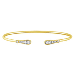 SPECIAL! .24ct G SI 14K Yellow Gold Diamond Flexible Open Bangle Bracelet