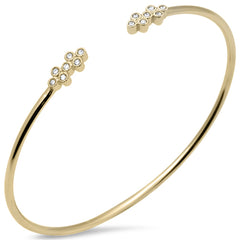 SPECIAL! .19ct G SI 14K Yellow Gold Diamond Flexible Open Bangle Bracelet