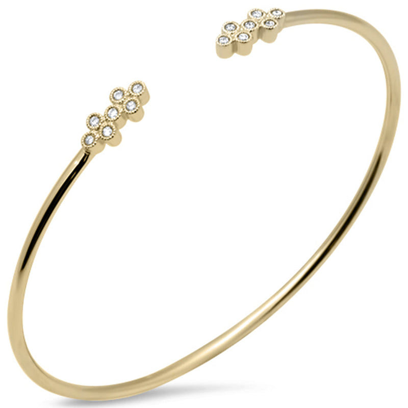 SPECIAL! .19ct G SI 14K Yellow Gold Diamond Flexible Open Bangle Bracelet