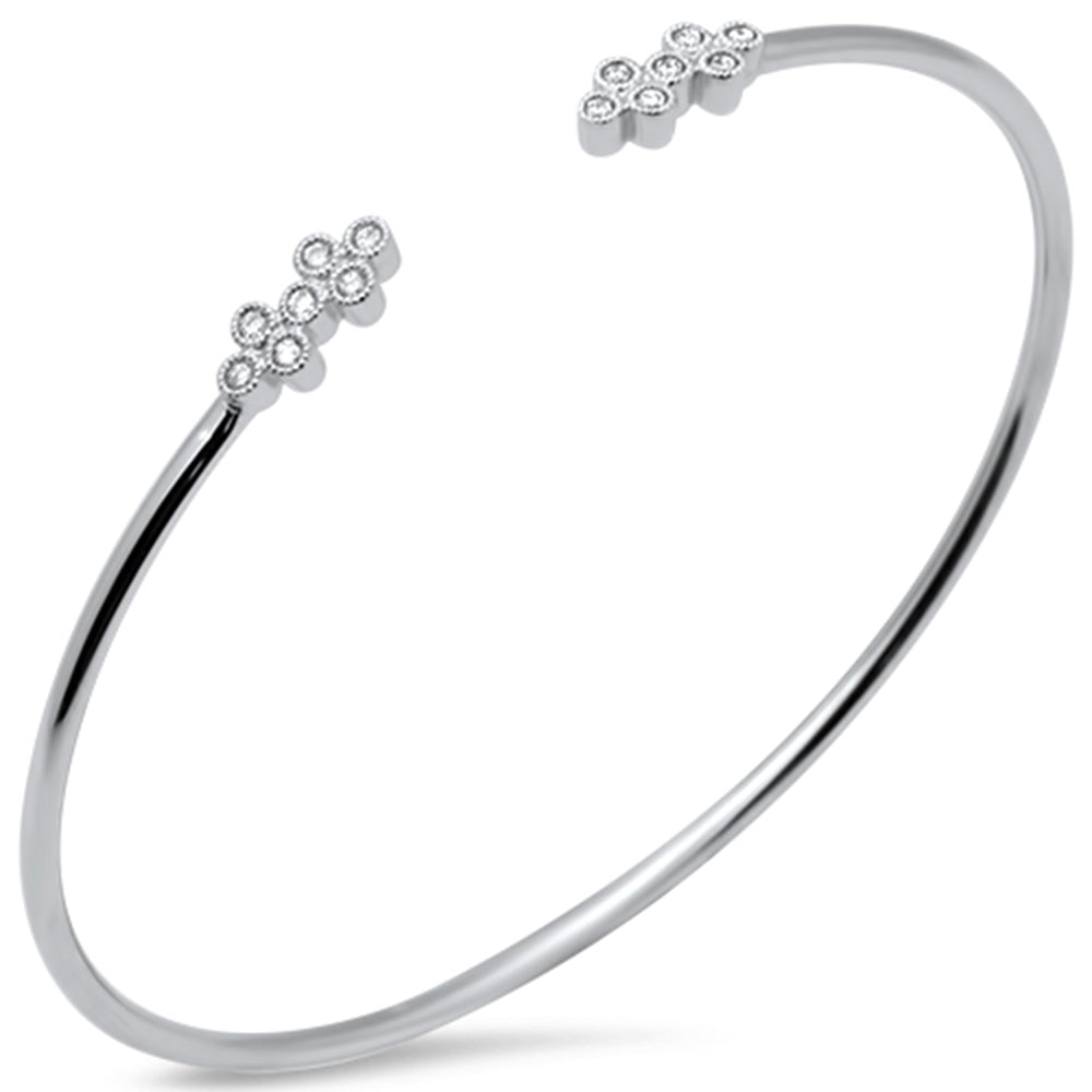 SPECIAL! .20ct G SI 14K White Gold Diamond Flexible Open Bangle Bracelet