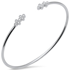 SPECIAL! .20ct G SI 14K White Gold Diamond Flexible Open Bangle Bracelet
