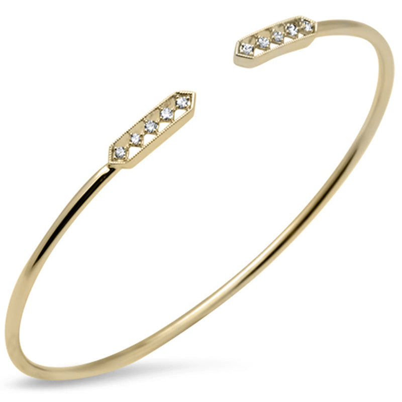 SPECIAL! .15ct G SI 14K Yellow Gold Diamond Flexible Open Bangle Bracelet