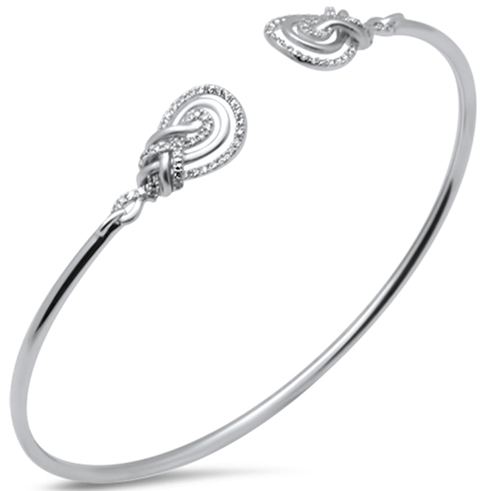 SPECIAL! .33ct G SI 14K White Gold Diamond Flexible Open Bangle Bracelet