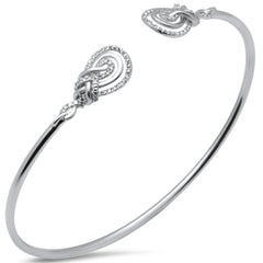 SPECIAL! .33ct G SI 14K White Gold Diamond Flexible Open Bangle Bracelet