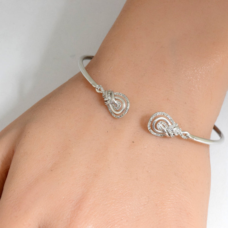 SPECIAL! .33ct G SI 14K White Gold Diamond Flexible Open Bangle Bracelet