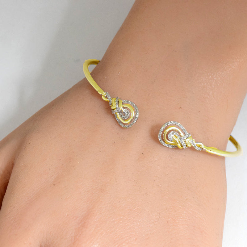 SPECIAL! .33ct G SI 14K Yellow Gold Diamond Flexible Open Bangle Bracelet