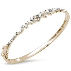 SPECIAL!1.24ct G SI 14K Yellow Gold Diamond Bangle Bracelet 59mm