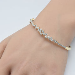 SPECIAL!1.24ct G SI 14K Yellow Gold Diamond Bangle Bracelet 59mm