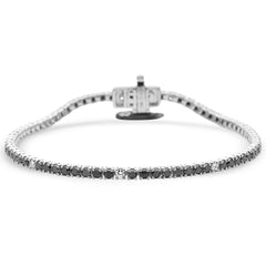 SPECIAL!3.08ct G SI 14K White Gold Black & White diamonds Tennis Bracelet 7" Long