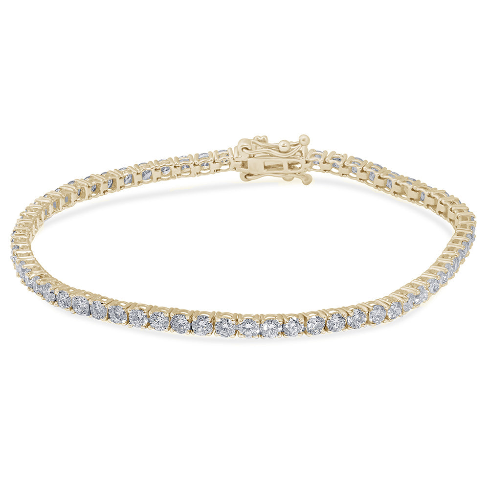 SPECIAL! 3.97ct 14KT Yellow Gold Diamond Tennis Bracelet 7"
