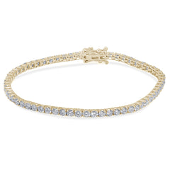 SPECIAL! 3.97ct 14KT Yellow Gold Diamond Tennis Bracelet 7"