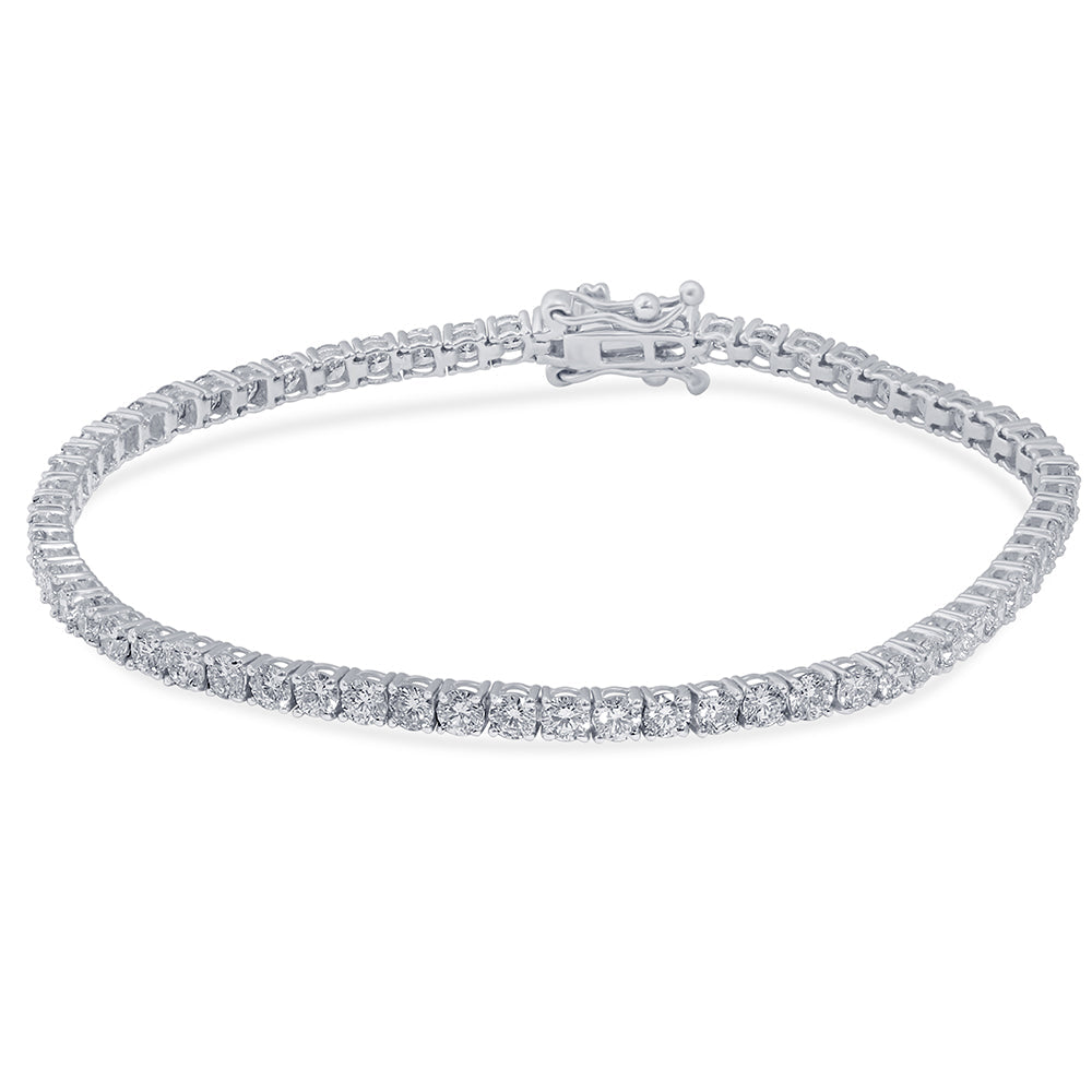SPECIAL! 4.12ct 14KT White Gold Diamond Tennis Bracelet 7" Long