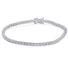 SPECIAL! 4.12ct 14KT White Gold Diamond Tennis Bracelet 7" Long