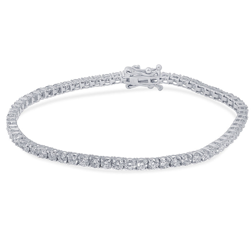 SPECIAL! 4.01ct 14KT White Gold Diamond Tennis Bracelet 7" Long
